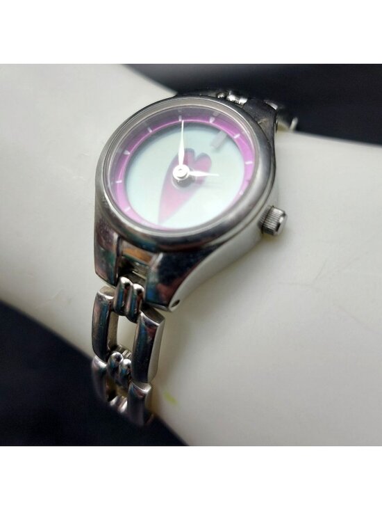 Relic Heart Watch ZR55109 Animated Y2K Stainless Steel Pink Womens New Battery
